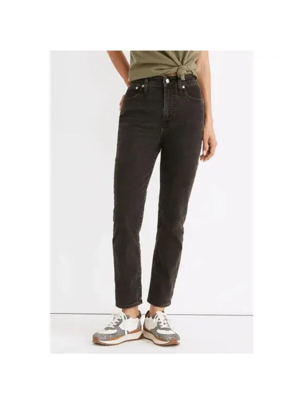 Madewell The Curvy Perfect Vintage Jeans 26 Lunar Black Wash High Rise